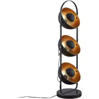 LINDBY lampada da terra Muriel, a 3 luci, nero/oro, metallo