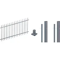 Alberts 511661 Kit completo per recinzione, modello a pannelli regolabili, da fissare, colore antracite, altezza 100 cm, lunghezza 6 metri
