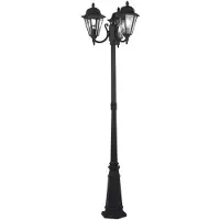 LINDBY Lampada da esterno Edana, 212 cm, a 3 luci, antracite, E27, IP44
