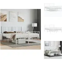 vidaXL Struttura letto con testiera e pediera in metallo bianco 160x200 cm - Letti e strutture letto