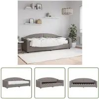 The Living Store Letto da giorno con materasso Taupe 80x200 cm in tessuto