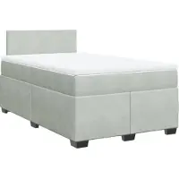 Syfax Giroletto a Molle con Materasso Grigio Chiaro 120x190cm Velluto