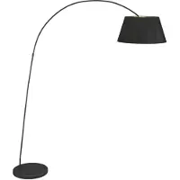 LINDBY Piantana Esti, nera/dorata, tessuto, altezza 199 cm