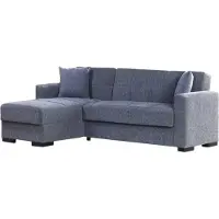 Dmora Divano Letto con Penisola Armadillo 150x227 cm Nero, Contenitore di Apertura Click-clack