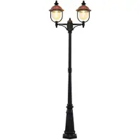 LINDBY lampada da esterno Clint, 225 cm, a 2 luci, resistente all'acqua di