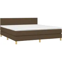 vidaXL Letto a molle con materasso marrone scuro 160x200 cm in tessuto