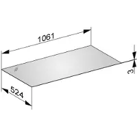 Keuco Edition 11 ripiano di copertura 1061 x 524 mm per credenza / mobiletto - vetro tartufato / laccato opaco - 31324149001