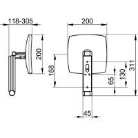 Keuco iLook_move Miroir de soins de beauté, éclairé, angulaire, chromé, avec passage de câble encastré pour interrupteur d'ambiance, 17613019003, 17613019003