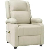 vidaXL Sedia da massaggio in Pelle finta bianca crema
