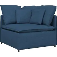Syfax Modulo Angolare Divano Modulare con Cuscini Blu 100 cm