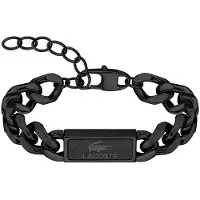 Lacoste Bracciale In Acciaio Nero Backhand 2040441 — Bracciale