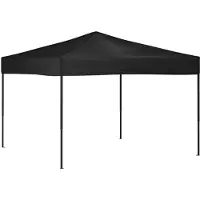vidaXL Tenda per feste pieghevole nera 3x3 m