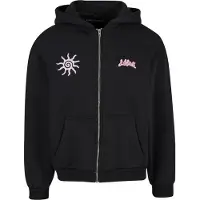 Lost Youth Giacca di felpa 'With Love' rosa / cipria / nero