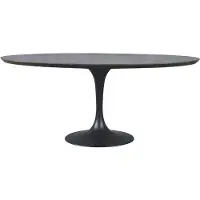 Signature - Tavolo da pranzo in rovere, metallo e pietra blu L180 cm - TULIPE