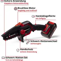 Einhell 4600045 GE-PS 18/15 Li BL Kit Akku-Kettensäge
