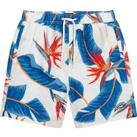 Superdry per uomo. M3010232A Costume da bagno bianco con stampa hawaiana riciclata (L), Beachwear, Polister riciclato, Sostenibile