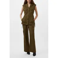 French Connection Florence Twill Waistcoat Khaki Taglia: 8 | Gilet Outlet | Donna | Marrone
