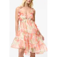 French Connection Jasmine Organza Halter Nk Dres Orange Multi Taglia: 10 | Abiti Midi Outlet | Donna | Arancione