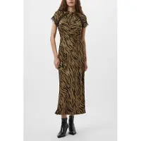 French Connection Abeline Ennis Satin Lace Dress Golden Olive Khaki Taglia: 8 | Maxi abiti Outlet | Donna | Marrone