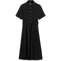 Tommy Hilfiger Gold Button Mix Dress Black Taglia: M | Abiti in T-Shirt Outlet | Donna | Nero