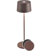 Zafferano Lampada a led da tavolo Olivia Pro Grigio Scuro ricaricabile e dimmerabile