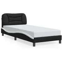 vidaXL Giroletto con testiera bianco e nero 80x200 cm in ecopelle