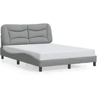 vidaXL Giroletto con testiera in tessuto grigio chiaro 120x200 cm