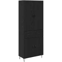 vidaXL Mobiletti alti, 2 pezzi, colore nero, aspetto legno di quercia, dimensioni 69,5 x 34 x 180 cm
