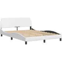 vidaXL Struttura letto "Dover" bianca 140x200 cm in Pelle finta