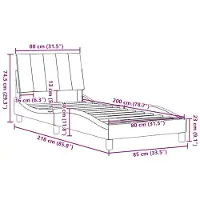 vidaXL Struttura letto senza materasso "Hanko" nero 80x200 cm in tessuto