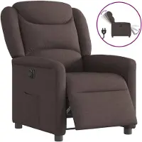 vidaXL Poltrona relax elettrica in tessuto marrone scuro