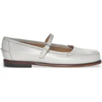 Sebago per donna. 76113JW Ballerini di pelle pop bianca (37.5), Bianco, Basso, Fibbia, Casual, Classico