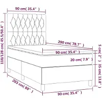 vidaXL Letto a molle con materasso verde scuro 90x200 cm in velluto