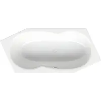 Bette BetteMetric Baignoire hexagonale, 2 places, côté pieds à droite, trop-plein à l'avant, 2060x900x450mm, 6840-000AS, 6840-000AS
