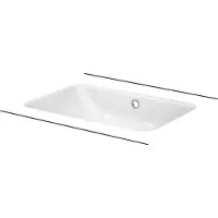 Bette BetteOne lavabo à encastrer, rectangulaire, sans trou pour robinet, avec trop-plein, 587x408x130mm, A136-000, A136-000