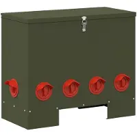 vidaXL - Abbeveratoio per polli, verde oliva, 60,5 x 29 x 51 cm, capacità 25 kg