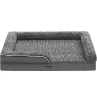 OEM Cuccia ortopedica per cani, impermeabile, 122x85x16 cm, grigia, rivestimento in peluche
