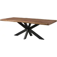 MASSIVMOEBEL24.DE MASSIVMOEBEL24 | FREEFORM 5 Tavolo da pranzo in legno di sheesham - decapato / grigio - gambe ad X antracite matt 240x100