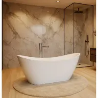 Badplaats Vasca da Bagno Alegre 170 x 78 x 68 cm – Vasca Freestanding – Bianco Lucido