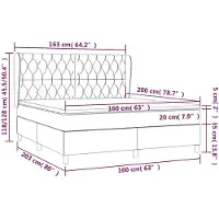 vidaXL Letto a molle con materasso verde scuro 160x200 cm in velluto