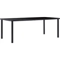Syfax Tavolo da Pranzo Nero 200x100x75 cm in Vetro Temperato