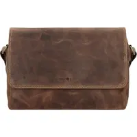 Greenburry Vintage Messaggero Vera Pelle 34 cm Vano porta PC marrone