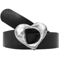 Desigual , Cintura tripla fascia in pelle studio, Cow Leather, Nero, 85