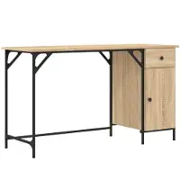 Syfax Scrivania Computer Rovere Sonoma 131x48x75 cm Legno Multistrato