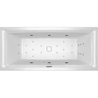 Riho Still Square Baignoires rectangulaires, avec cas , version droite, avec système Joy, à encastrer, avec garniture de vidage et de trop-plein, 2 places, blanc, B100056005, B100056005