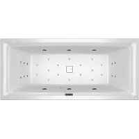 Riho Still Square Baignoires rectangulaires, avec Fall, version droite, avec système Bliss, à encastrer, avec garniture de vidage et de trop-plein, 2 places, blanc, B099046005, B099046005