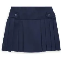 Ralph Lauren per ragazza. 313749584001 Pantaloni culotte blu navy a pieghe ((S) 7años= 130/134cm), Casual, Poliestere, moda per bambini