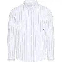 Calvin Klein Ls Stripe Oxford Classic Shirt Brilliant White Taglia: L | Camicie Casual Outlet | Uomo | Bianco