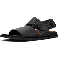 Camper per uomo. K101092-001 Sandali in pelle nera Lluc (41), Nero, Basso, Fibbia, Casual