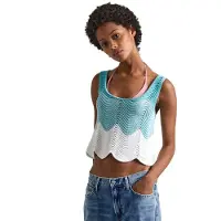 Pepe Jeans per donna. PL702151 Top Galea Blu (XS), Casual, Cotone, Senza maniche / cinghie